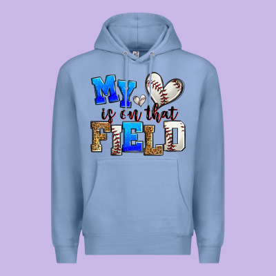 My Heart Is On That Field Baseball Premium Hoodie Designed By Zillion Design Studio