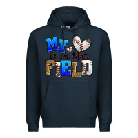 Navy my heart is on that field baseball Premium Hoodie - Zillion Design Studio