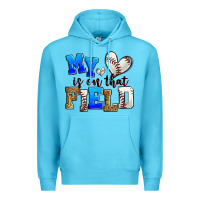Ocean Blue my heart is on that field baseball Premium Hoodie - Zillion Design Studio