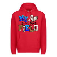 Red my heart is on that field baseball Premium Hoodie - Zillion Design Studio