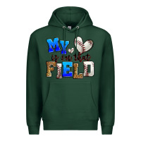 Sports Green my heart is on that field baseball Premium Hoodie - Zillion Design Studio