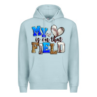 Blue Mist my heart is on that field baseball Premium Hoodie - Zillion Design Studio