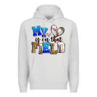 Dove Grey my heart is on that field baseball Premium Hoodie - Zillion Design Studio