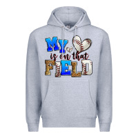 Heather Grey my heart is on that field baseball Premium Hoodie - Zillion Design Studio