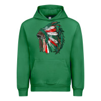 Emerald mexican flag indian headdress Urban Hoodie - RanaPortraitStore