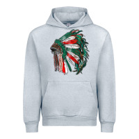 Heather Grey mexican flag indian headdress Urban Hoodie - RanaPortraitStore