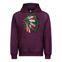Mauve Wine mexican flag indian headdress Urban Hoodie - RanaPortraitStore