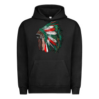 Pigment Black mexican flag indian headdress Urban Hoodie - RanaPortraitStore