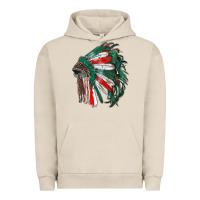 Pigment French Oak mexican flag indian headdress Urban Hoodie - RanaPortraitStore