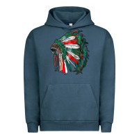 Pigment Midnight Navy mexican flag indian headdress Urban Hoodie - RanaPortraitStore