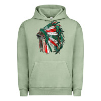 Pigment Oil Green mexican flag indian headdress Urban Hoodie - RanaPortraitStore