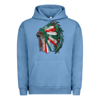 Pigment Pebble Blue mexican flag indian headdress Urban Hoodie - RanaPortraitStore