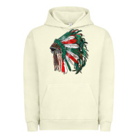 Pigment Pistachio mexican flag indian headdress Urban Hoodie - RanaPortraitStore