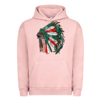 Pigment Salmon mexican flag indian headdress Urban Hoodie - RanaPortraitStore