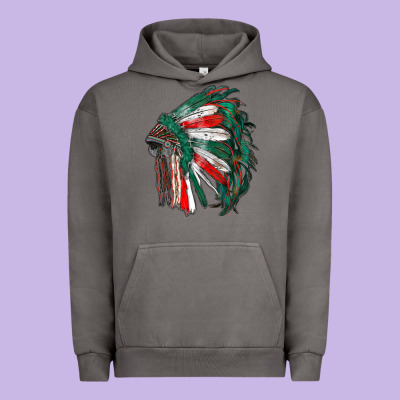 Mexican Flag Indian Headdress Urban Hoodie Designed By Ranaportraitstore
