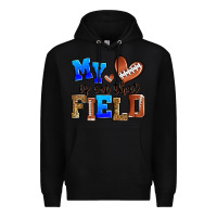 Black my heart is on that field american football Premium Hoodie - Zillion Design Studio