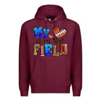 Burgundy my heart is on that field american football Premium Hoodie - Zillion Design Studio