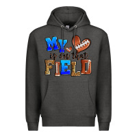 Charcoal Heather my heart is on that field american football Premium Hoodie - Zillion Design Studio