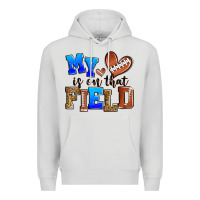 Dove Grey my heart is on that field american football Premium Hoodie - Zillion Design Studio