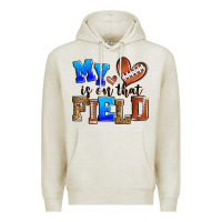 Oatmeal Heather my heart is on that field american football Premium Hoodie - Zillion Design Studio