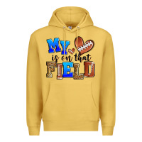 Antique Gold my heart is on that field american football Premium Hoodie - Zillion Design Studio