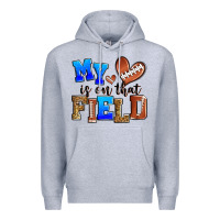Heather Grey my heart is on that field american football Premium Hoodie - Zillion Design Studio
