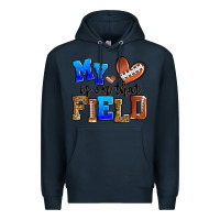 Navy my heart is on that field american football Premium Hoodie - Zillion Design Studio