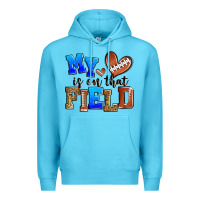Ocean Blue my heart is on that field american football Premium Hoodie - Zillion Design Studio