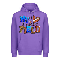 Purple my heart is on that field american football Premium Hoodie - Zillion Design Studio