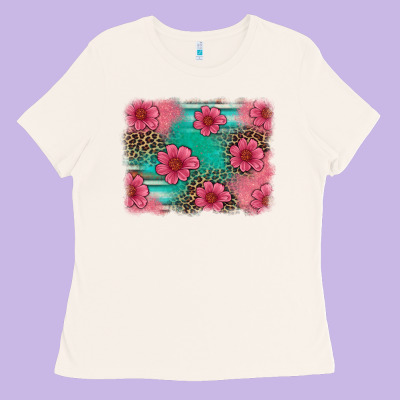Easter Spring Leopard Serape Background Ladies Tee Designed By Artiststas