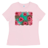 Bubblegum Pink easter spring leopard serape background Ladies Tee - Artiststas
