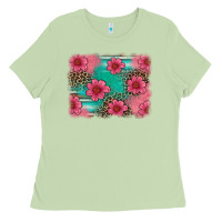 Matcha easter spring leopard serape background Ladies Tee - Artiststas