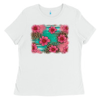 White easter spring leopard serape background Ladies Tee - Artiststas