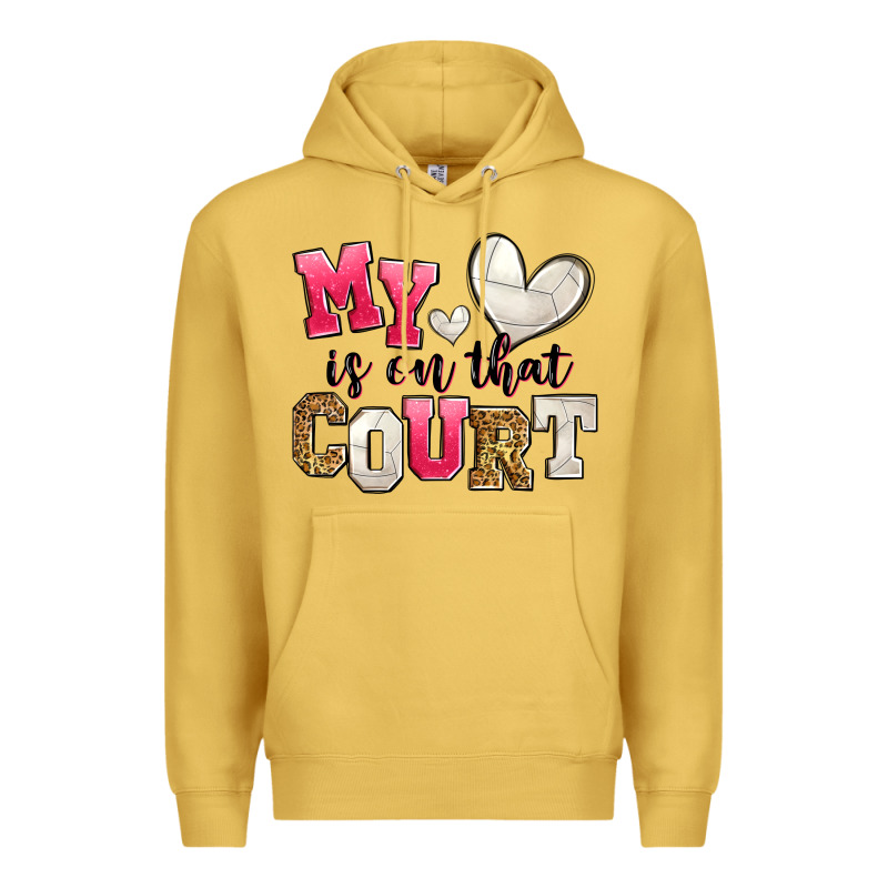 My Heart Is On That Court Volleyball Premium Hoodie by Zillion Design Studio | Teevron