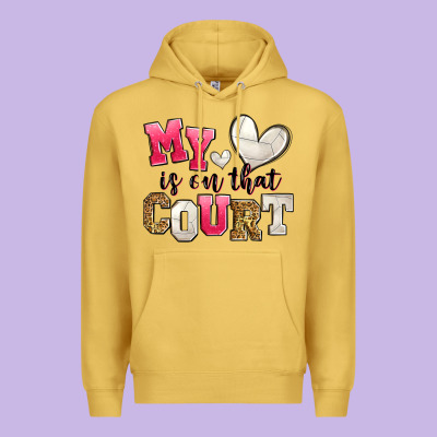My Heart Is On That Court Volleyball Premium Hoodie Designed By Zillion Design Studio
