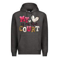 Charcoal Heather my heart is on that court volleyball Premium Hoodie - Zillion Design Studio