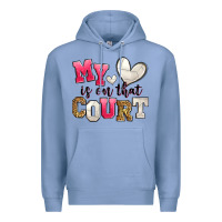 Colony Blue my heart is on that court volleyball Premium Hoodie - Zillion Design Studio