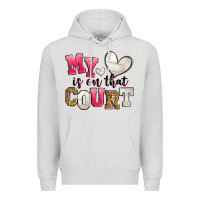 Dove Grey my heart is on that court volleyball Premium Hoodie - Zillion Design Studio