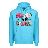 Ocean Blue my heart is on that court volleyball Premium Hoodie - Zillion Design Studio