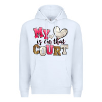 White my heart is on that court volleyball Premium Hoodie - Zillion Design Studio