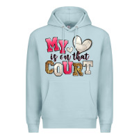Blue Mist my heart is on that court volleyball Premium Hoodie - Zillion Design Studio