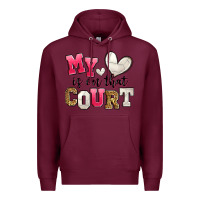 Burgundy my heart is on that court volleyball Premium Hoodie - Zillion Design Studio