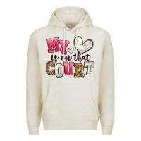 Oatmeal Heather my heart is on that court volleyball Premium Hoodie - Zillion Design Studio