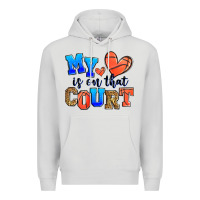 Dove Grey my heart is on that court basketball Premium Hoodie - Zillion Design Studio