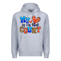 Heather Grey my heart is on that court basketball Premium Hoodie - Zillion Design Studio