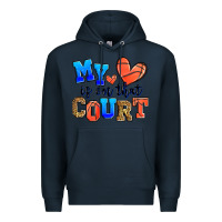 Navy my heart is on that court basketball Premium Hoodie - Zillion Design Studio