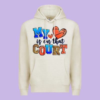 My Heart Is On That Court Basketball Premium Hoodie Designed By Zillion Design Studio