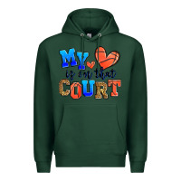 Sports Green my heart is on that court basketball Premium Hoodie - Zillion Design Studio