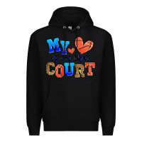 Black my heart is on that court basketball Premium Hoodie - Zillion Design Studio