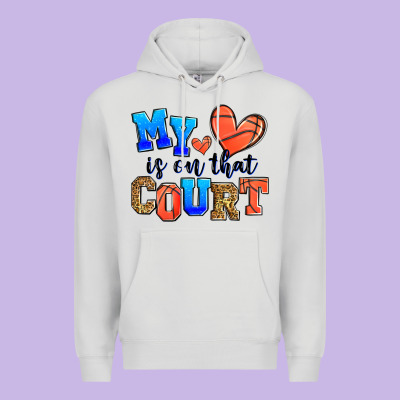 My Heart Is On That Court Basketball Premium Hoodie Designed By Zillion Design Studio